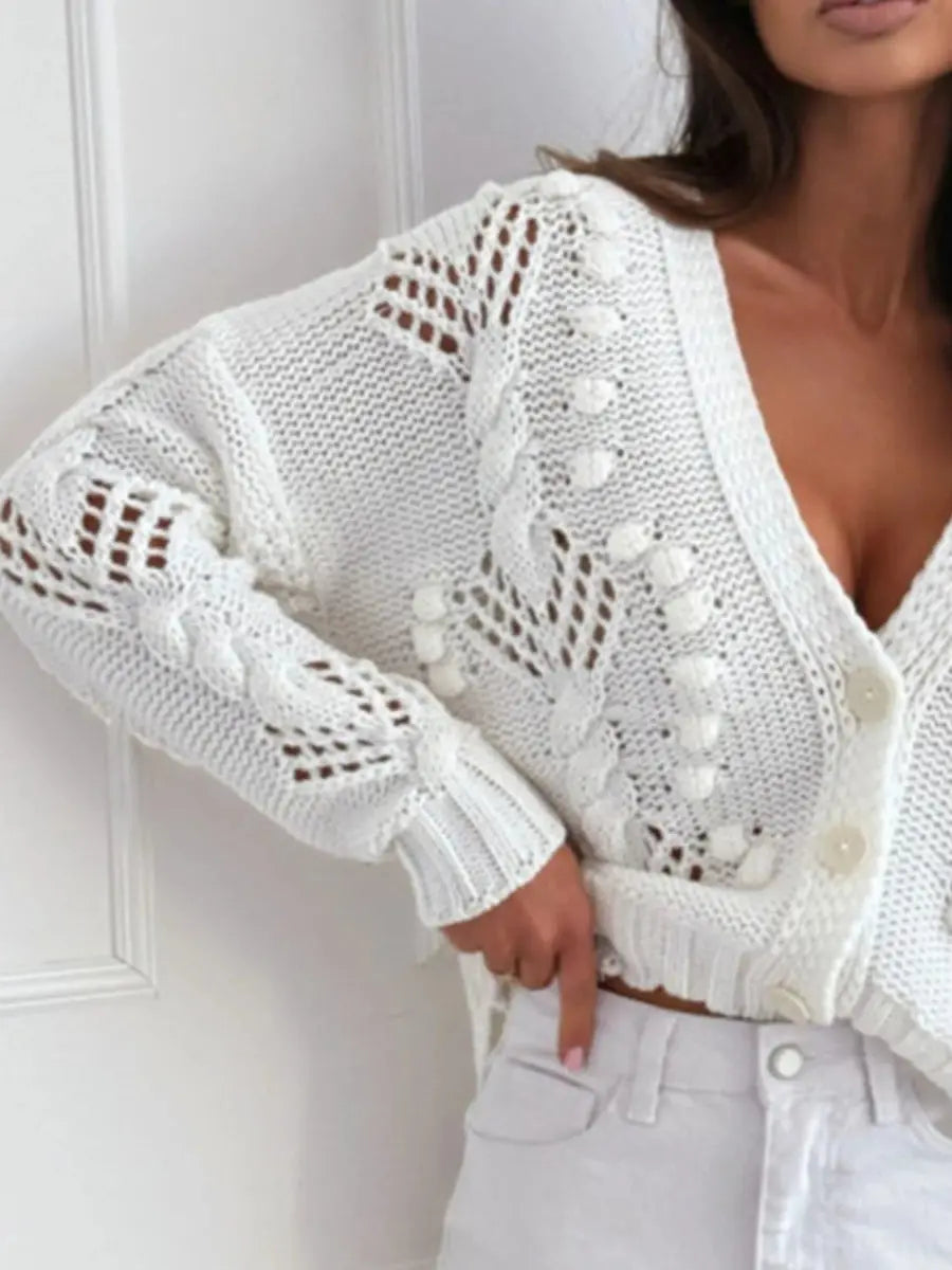 Button Up V - Neck Cardigan - Love Salve